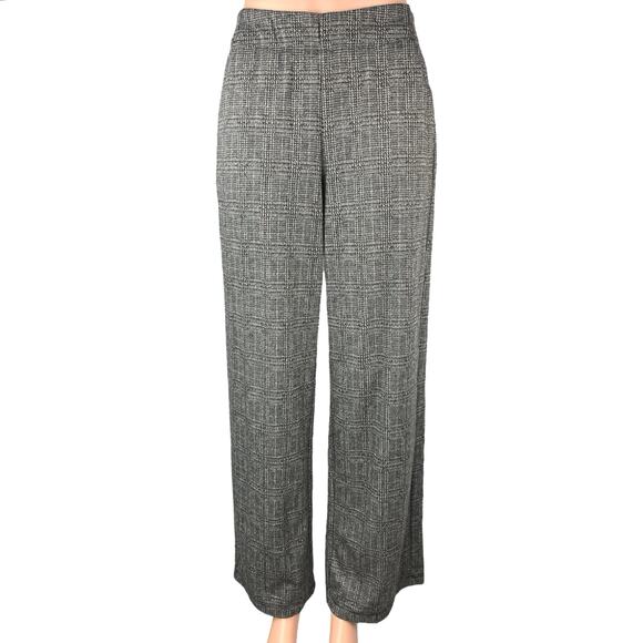 Max Studio Women's Gray Plaid Check Tweed Wide Leg High Waist Trousers Pants S - Picture 1 of 6